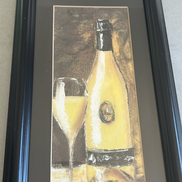 Elegant Framed Yellow Wine Art by [Brand] - Picture 3 of 9